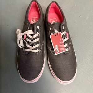 Vans Charcoal and Pink Lace-Up Sneakers